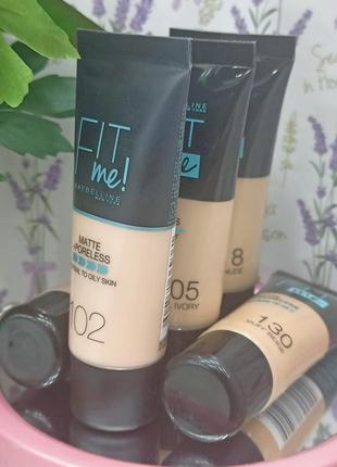 Тональний крем maybelline new york fit me матуючий 105 natural 30 мл6 фото