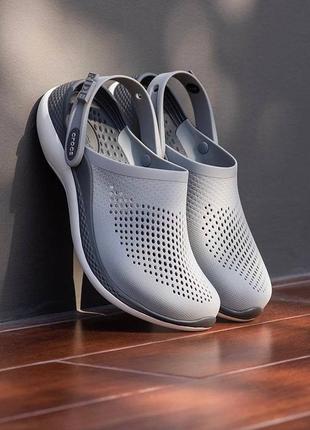 Крокс лайтрайд клог сірі crocs literide clog 360 light grey/slate grey1 фото