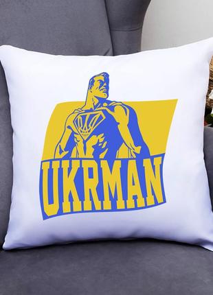 Подушка декоративна з принтом "ukrman" push it