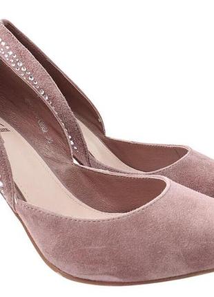 Туфли женские из натуральной замши, на шпильке, розовые, molka