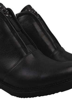 Ботинки на низком ходу женские erisses натуральная кожа, цвет черный