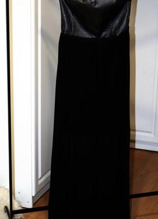 Платье макси с кожаным верхом h&m1 фото