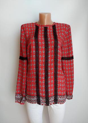 Красная блуза рукава фонарики falmel heritage блузка в цветочек 44 46 распродажа розпродаж