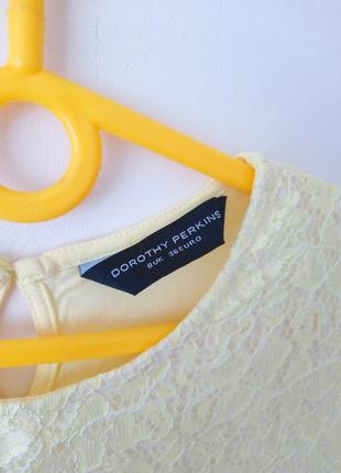 Светло-желтая кружевная блузка dorothy perkins4 фото