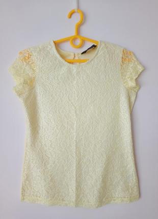 Світло-жовта мереживна блузка dorothy perkins