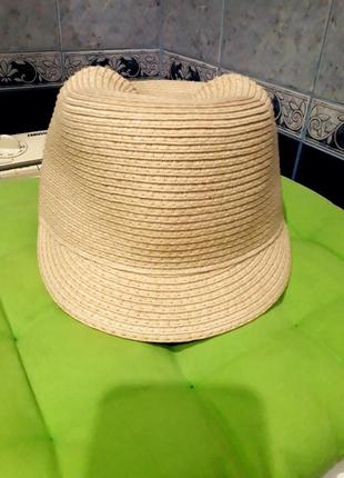 Детская соломенная шляпа с ушками, панама