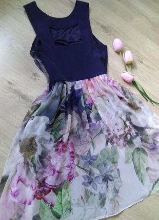 Неймовірна сукня ted baker/свободное миди платье ted baker с цветочным принтом6 фото