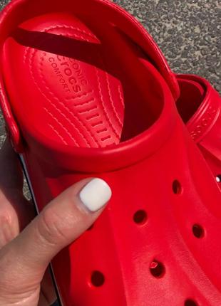 Шлепанцы шлепки босоножки женские crocs красные / шльопанці босоніжки жіночі крокс червоні2 фото