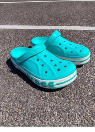 Шлепанцы шлепки босоножки женские crocs мятные / шльопанці босоніжки жіночі крокс м'ятні