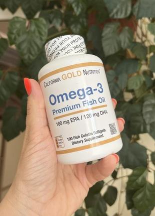 Жирні кислоти california gold nutrition омега-3 риб'ячий жир преміальної якості, omega-3 premium fish oil1 фото