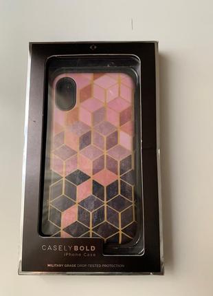 Чохол casely geo rose gold marble case на iphone x/xs