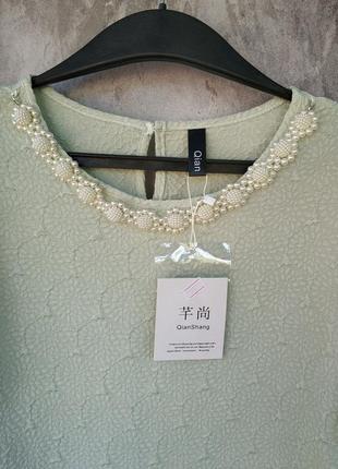 Нежная летняя блузка, женская блуза, нарядная футболка, 42/46р.р., см. замеры в описании товара8 фото
