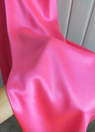 Брюки с разрезами атласный шёлк ярко-розового цвета stephan janson atelier,s7 фото