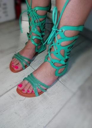 Літні світлодіодні босоніжки сандалі римські гладіатори на шнуруванні регулюються в...