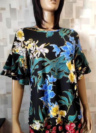 Шикарная блуза оверсайз с цветочным принтом от dorothy perkins, красива блуза оверсайз