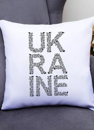 Подушка декоративна з принтом "ukraine (сірий орнамент)" push it