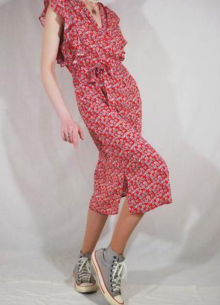 Натуральна сукня халат у квітковий принт у вінтажному стилі1 фото