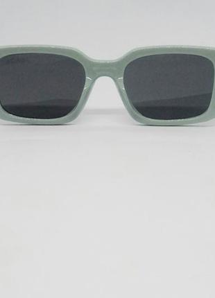 Очки в стиле prada стильные женские солнцезащитные очки линзы серые в серо зелёной оправе5 фото