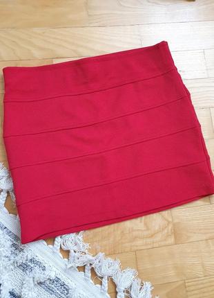 Спідничка міні юбка червона спідниця