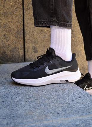 Чоловічі літні кросівки найк, чорні кросівки найк nike zoom black white, мужские кроссовки найк летние1 фото