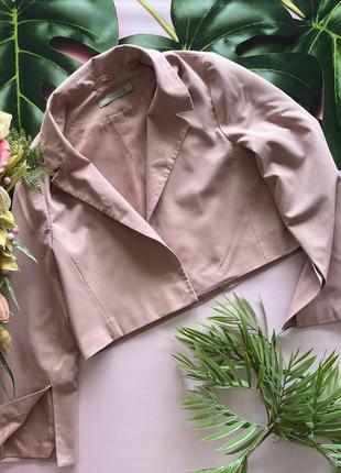 🧄пудровый укорочённый пиджак/нежно розовый свободный короткий пиджак/нюдовый лёгкий жакет🧄1 фото