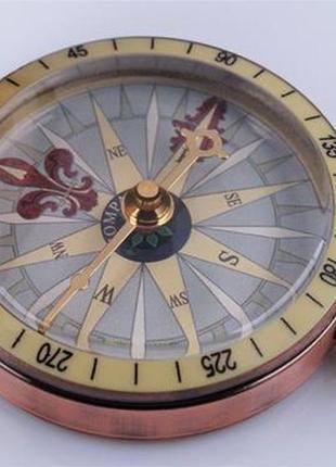Вінтажний кишеньковий мідний компас із латунним кільцем арт. 029264 фото