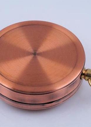 Винтажный карманный медный компас с латунным кольцом арт. 029262 фото