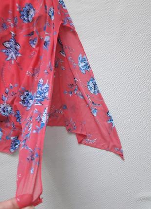 Мегаклассный слитный купальник платье в цветочный принт с ассиметричной юбкой супер батал george7 фото
