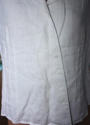 Стильная натуральная белая рубашка без рукавов лён2 фото