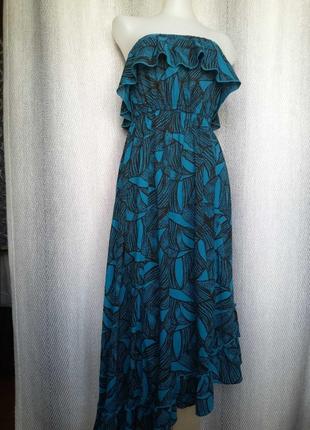 100% коттон жіноче натуральне легке літнє плаття з воланами, сарафан10 фото