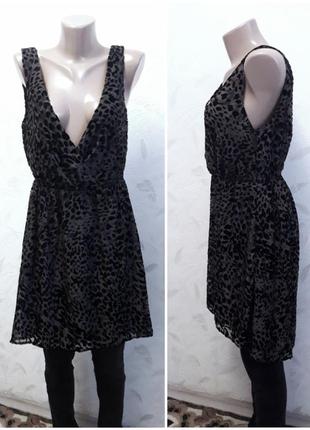 Шикарное шифоновое платье на стрейчевой подкладке, 46-48, h&m8 фото
