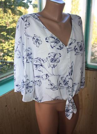 Лёгкая натуральная блуза с красивыми рукавами5 фото