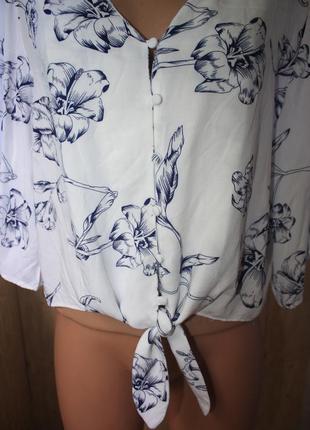 Лёгкая натуральная блуза с красивыми рукавами3 фото