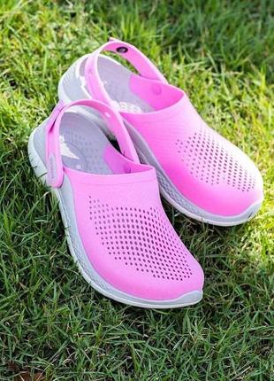 Крокс лайтрайд клог 360 рожеві crocs literide clog 360 ​​taffy pink