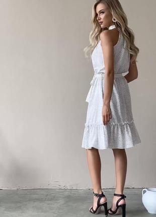 Белое платье в горошек/ сарафан6 фото