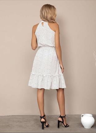 Белое платье в горошек/ сарафан3 фото