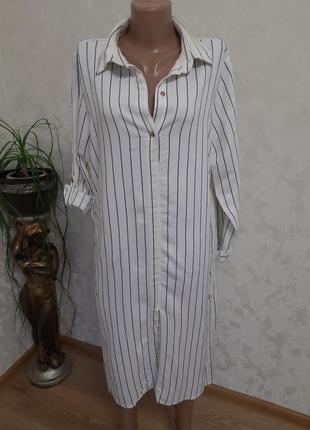 Актуальное платье рубашка кафтан  в полоску от zara