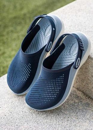 Крокс лайтрайд клог 360 сині нави crocs literide clog 360 clog navy/blue grey1 фото