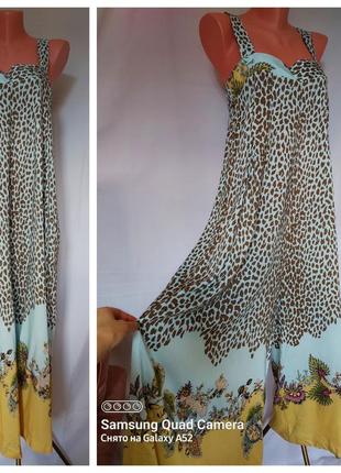 Стильный брючный комбинезон кюлоты в тигровый принт с карманами(размер 38)1 фото