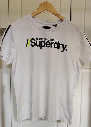 M-l футболка белая летняя superdry