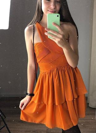 Оранжевое платье hm
