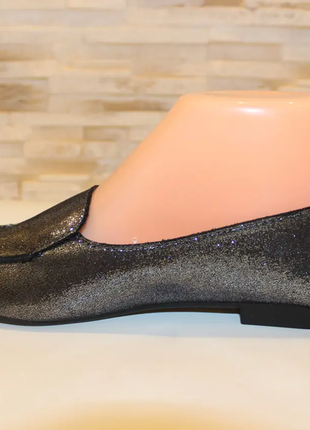 Туфли балетки женские серебристые т14959 фото