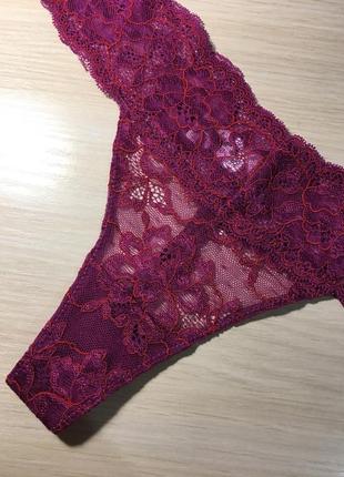 Трусики стринги m&s floral lace thong3 фото