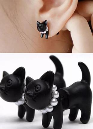Модні сережки для підлітків "кішки" - розмір 1,8 см, цинковий сплав