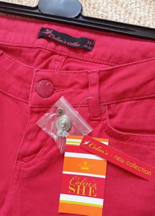 Червоні джинсові бриджі, шорти, капрі, colin's, розмір xs-s2 фото