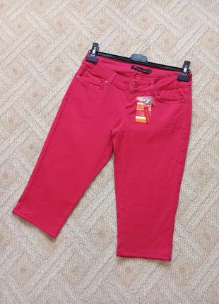Червоні джинсові бриджі, шорти, капрі, colin's, розмір xs-s1 фото