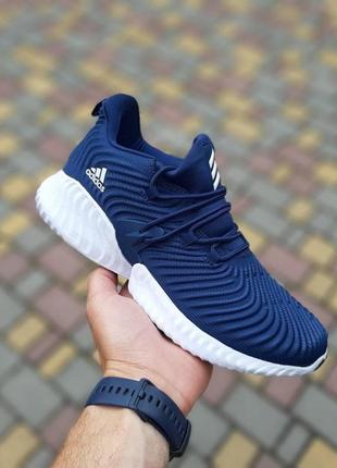 Чоловічі літні сині кросівки adidas alphabounce модні весение кросівки адідас альфабаунс