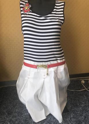 Тренд сезона, платье супер в морском стиле 2