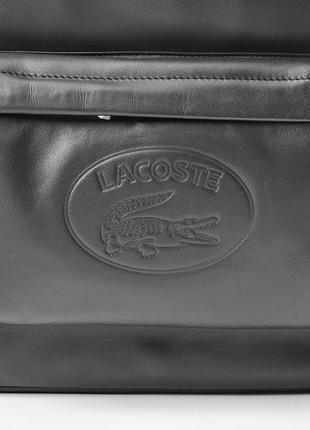 Кожаный рюкзак lacoste men's casual embossed lettering leather backpack3 фото