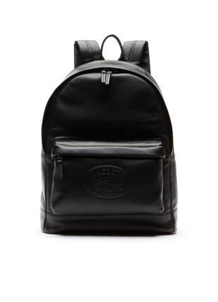 Кожаный рюкзак lacoste men's casual embossed lettering leather backpack8 фото